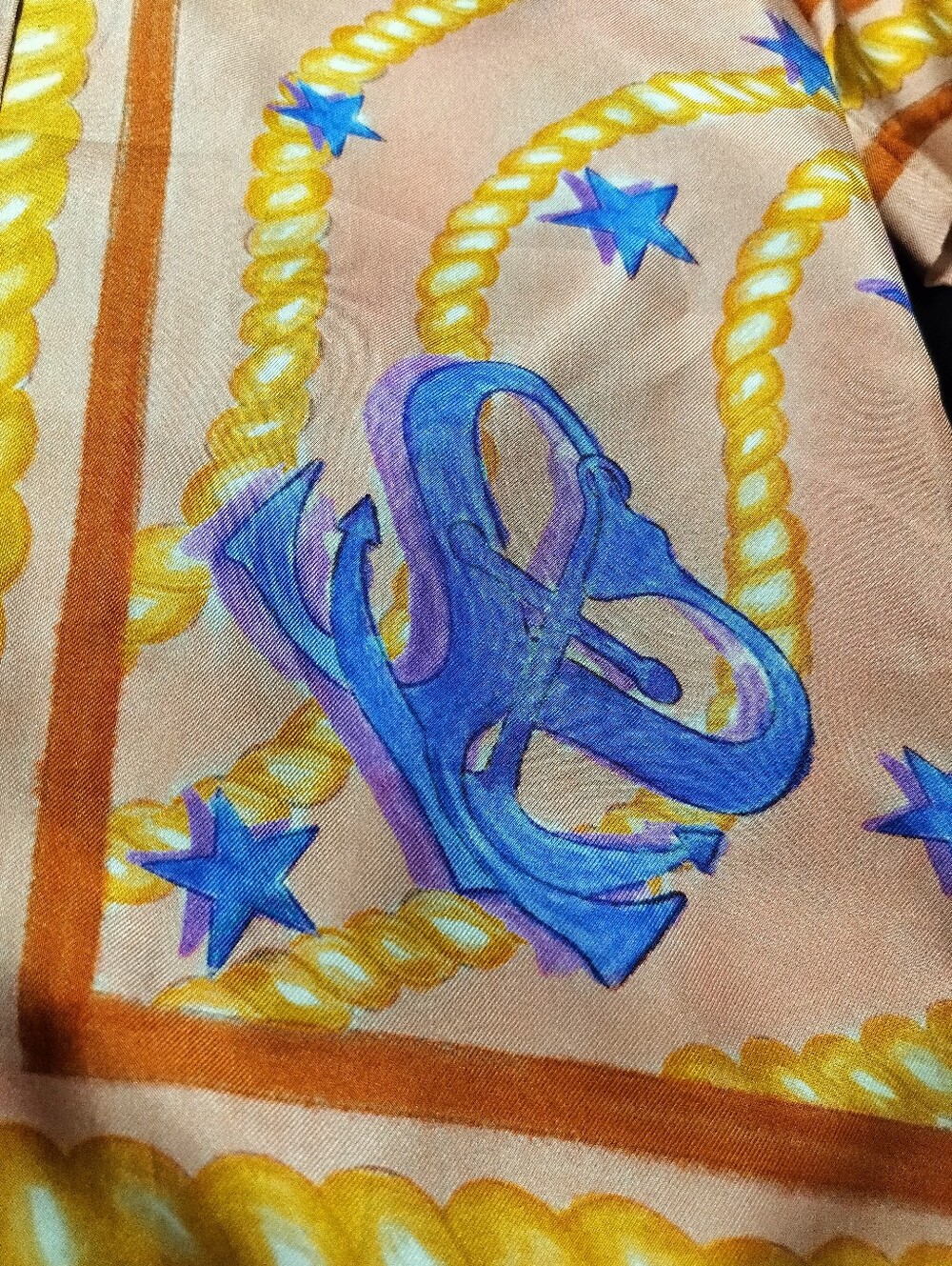 EUC Sandro 100% Silk Pink Blue Short-Sleeve Rope & Star Button Up Shirt Small XS - Picture 4 of 8